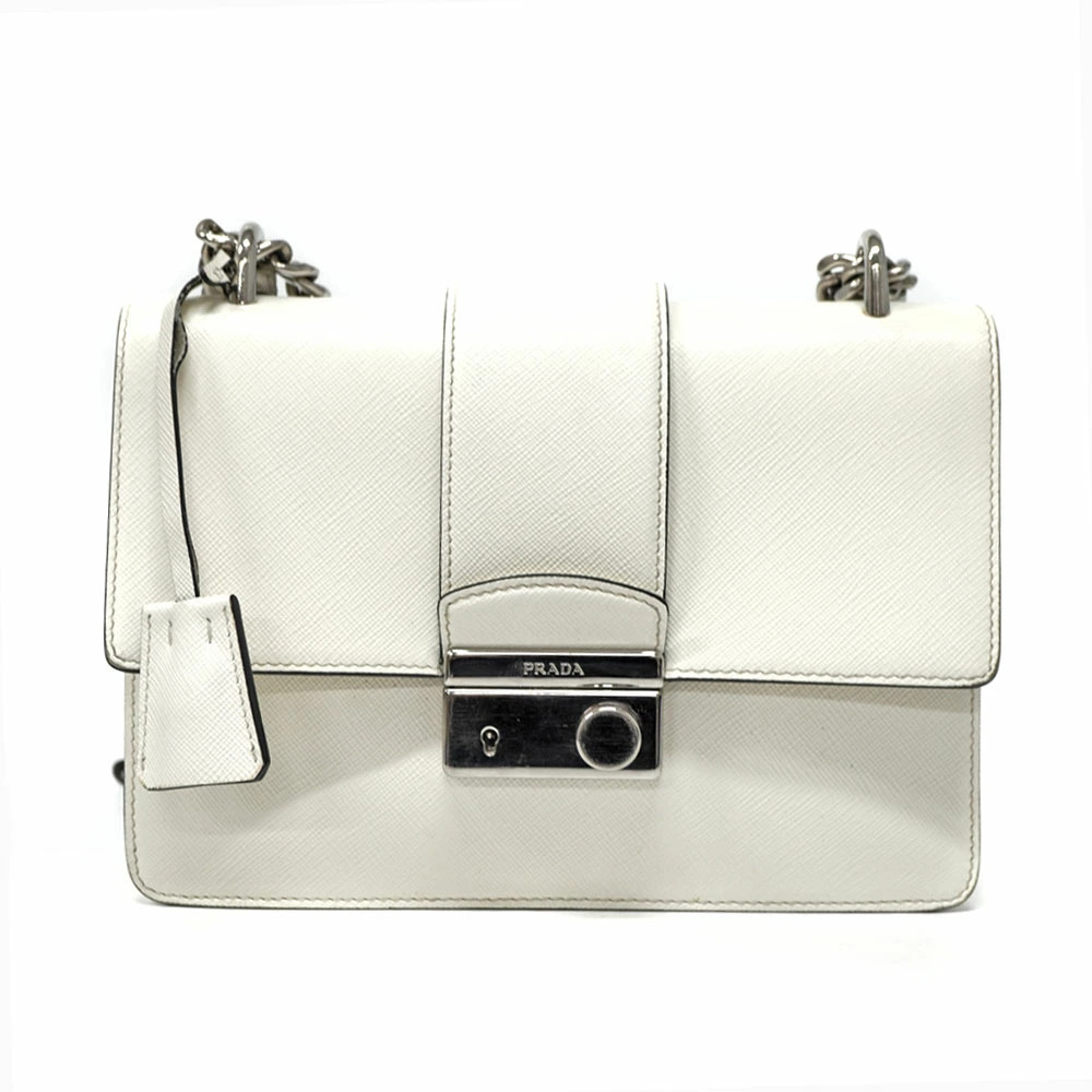 Prada Chain Shoulder Bag White